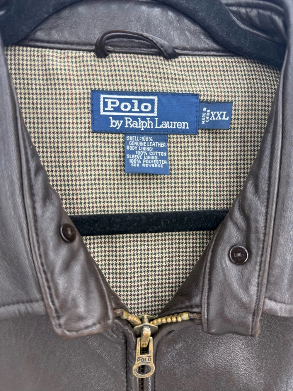 Vintage 90’s Polo Ralph Lauren (2XL) Dark Brown Soft 100% Leather Jacket